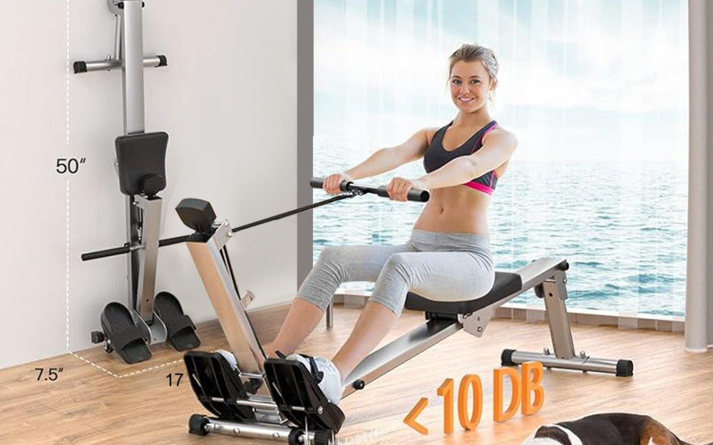 Tousains foldable rowing machine for home