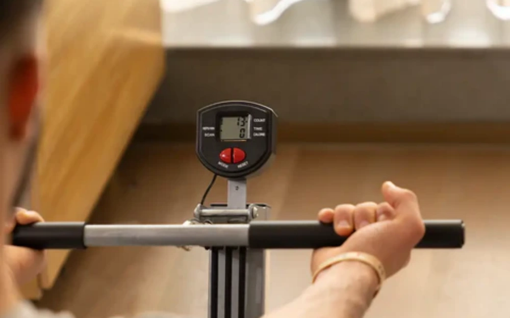 real-time monitoring: Tousains foldable rowing machine