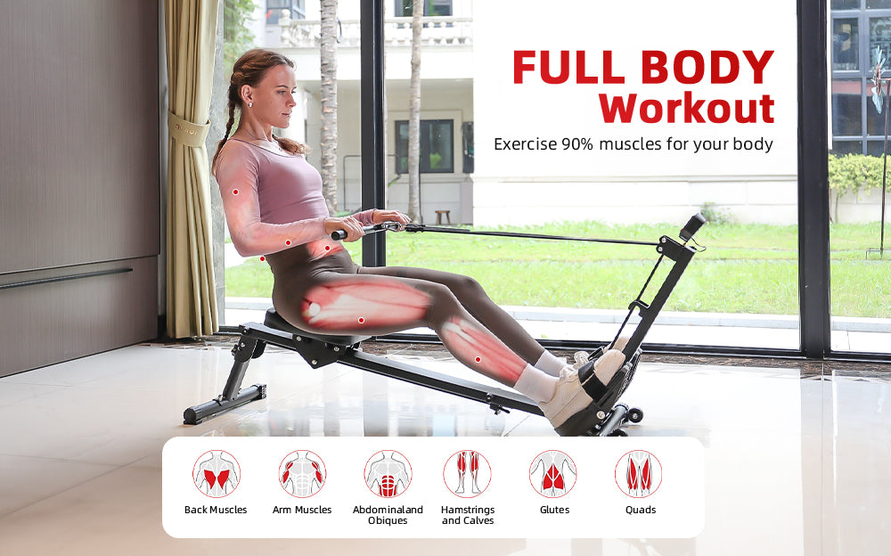 Build muscle with Tousains 3 in 1 rowing machine for better shape