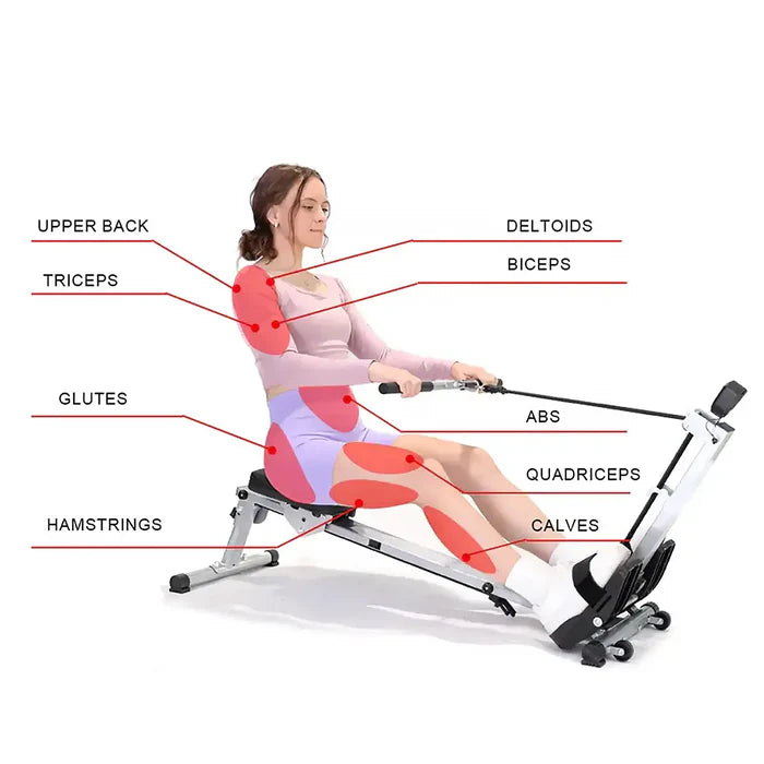 Tousains foldable rowing machine exercises the upper and lower body 