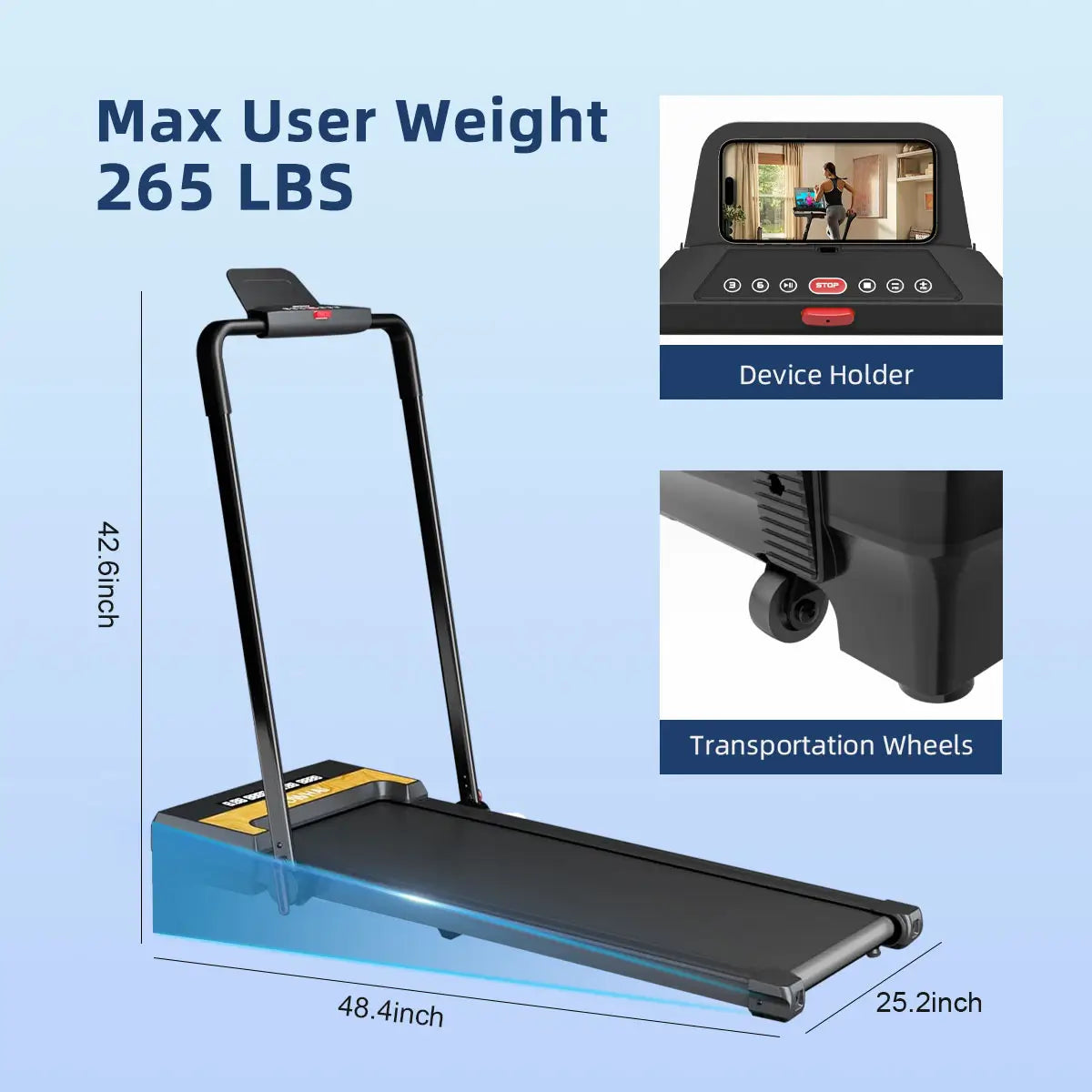 Tousains 2 in 1 incline treadmill with warm details