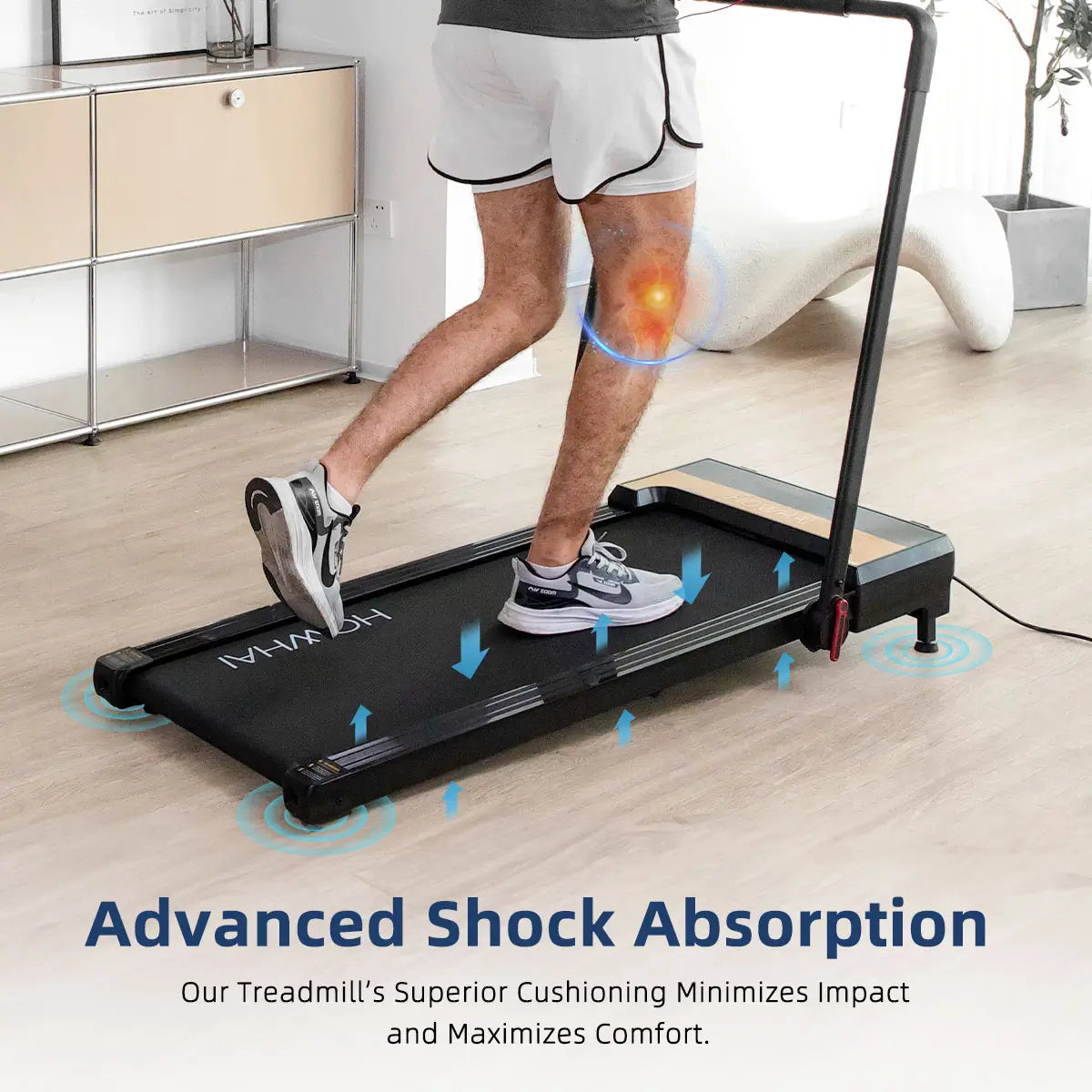 Tousains 2 in 1 incline treadmill with advanced shock absorption