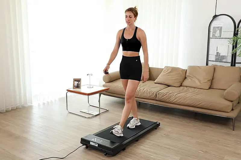 using Tousains home walking treadmill ST1 at  home to stay fit